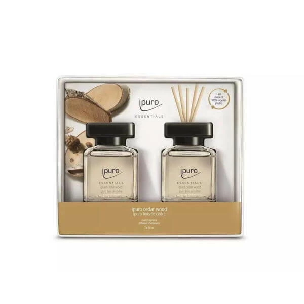 Ipuro Kit De Parfum D'ambiance Cedar Wood 2x50ml - Humidificateur D'air